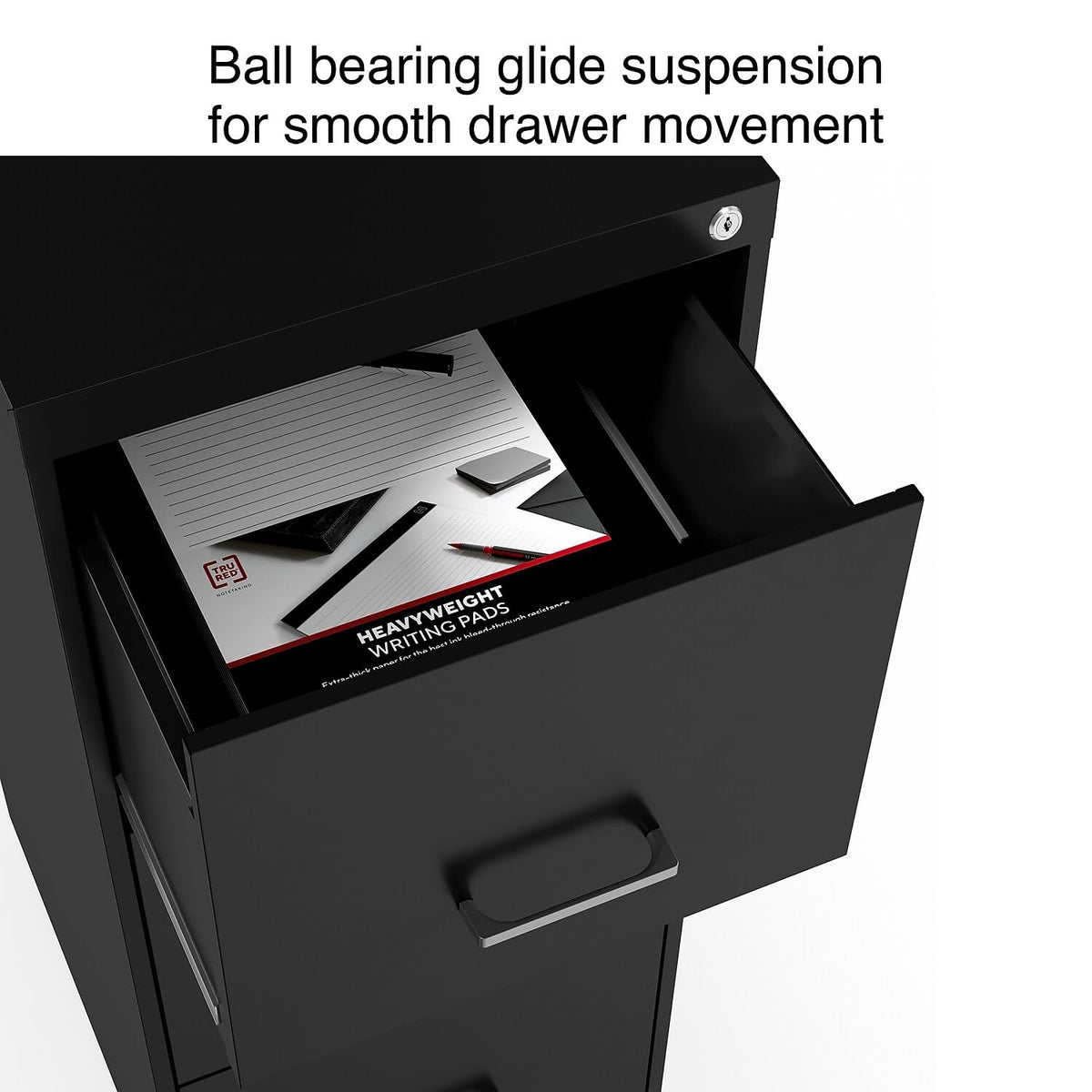 Black 3 Drawer Letter Legal Locking File Cabinet V916834