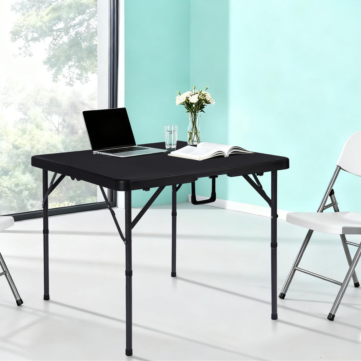 34" Black Folding Card Table Z85522