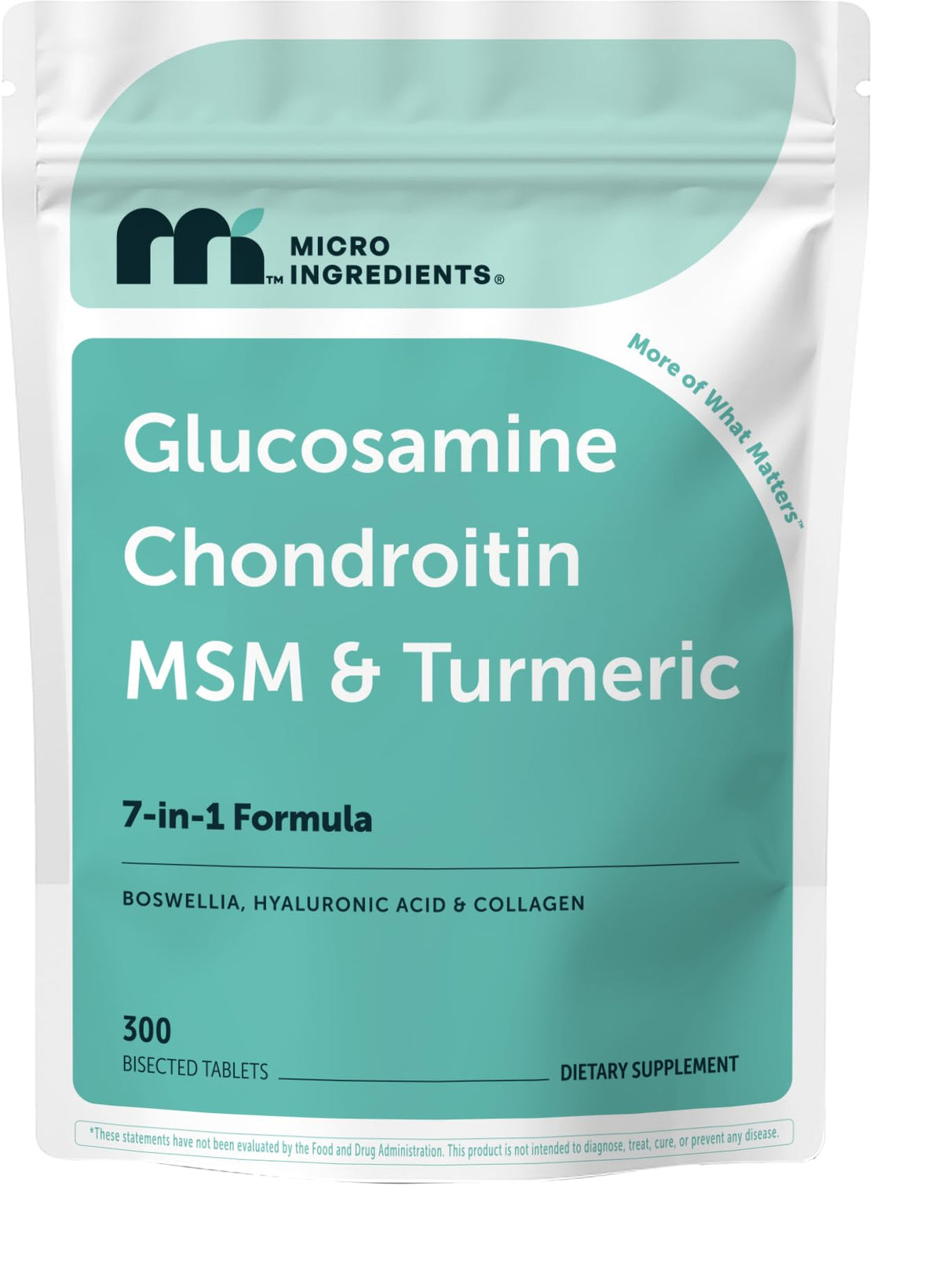 Glucosamine Chondroitin MSM Turmeric Supplement, 300 Bisected Tablets E473576