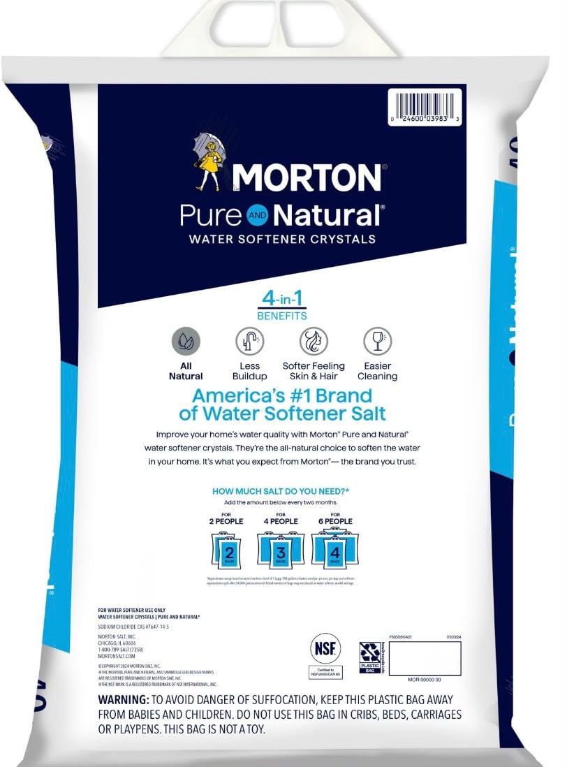 Pure and Natural 4 in 1 Salt Crystals for Water Softener, 18.14 kg Z54730