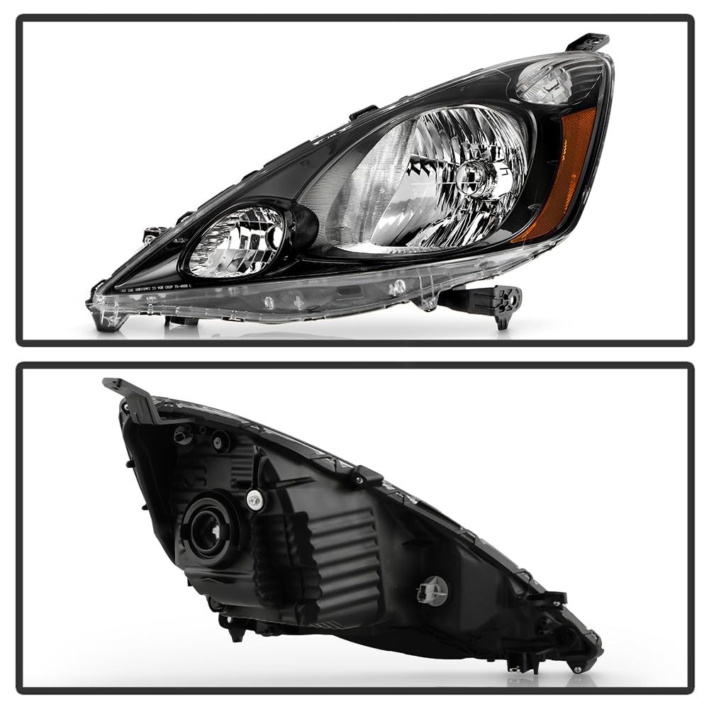 Black Housing Headlights Headlamps Pair Set J394273