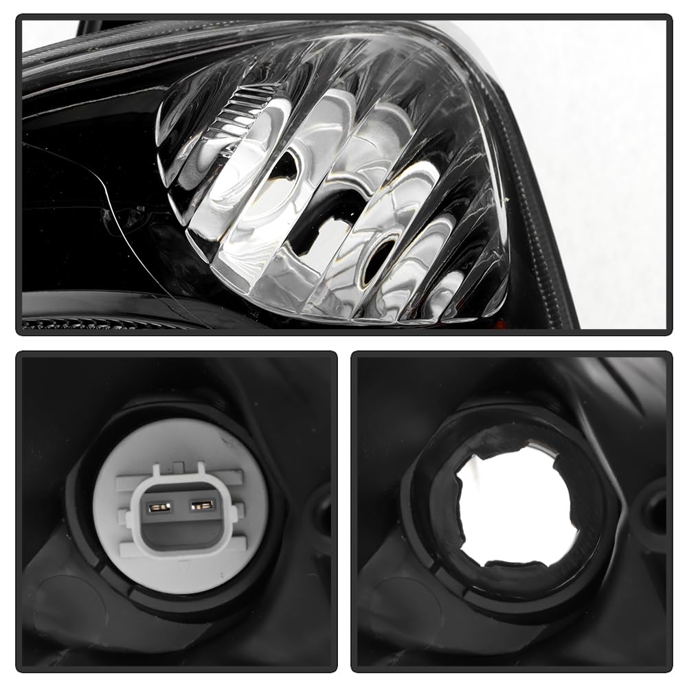 Black Housing Headlights Headlamps Pair Set J394273