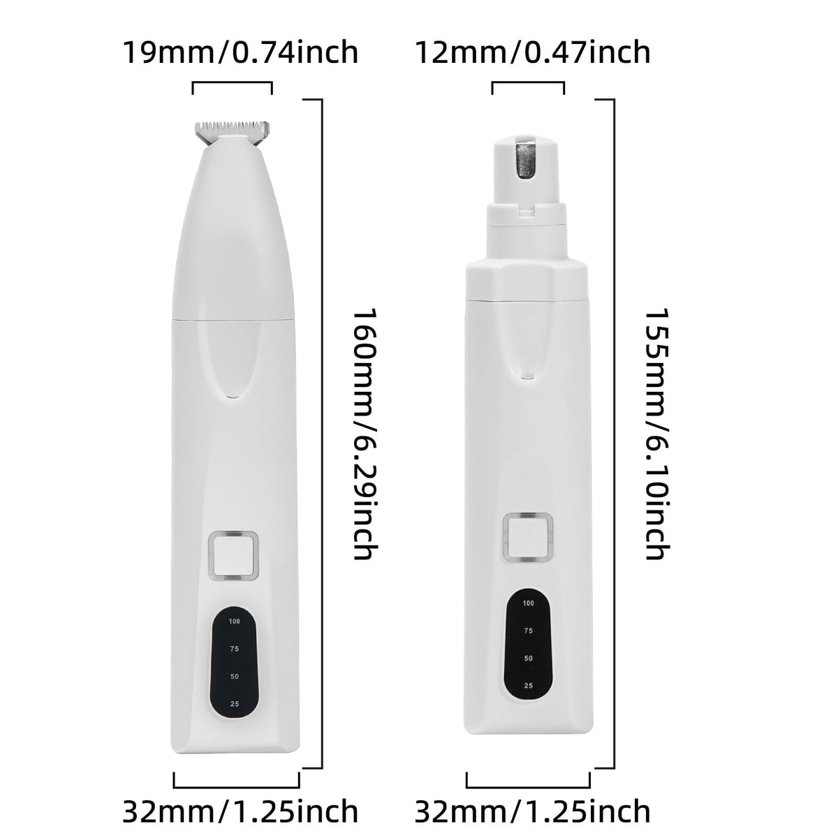 Quiet 2-in-1 Pet Hair Trimmer & Nail Grinder with LED Light T915