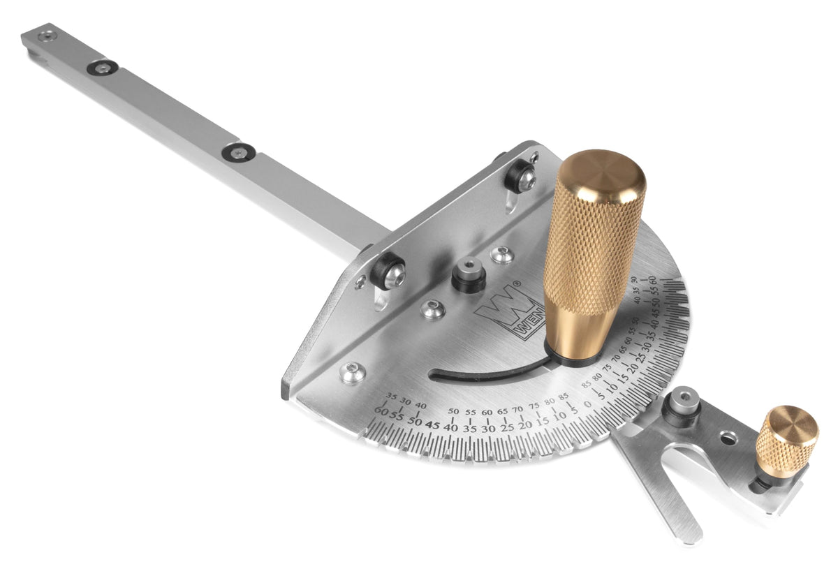 Steel and Brass Miter Gauge with 27 Angle Stops N886953
