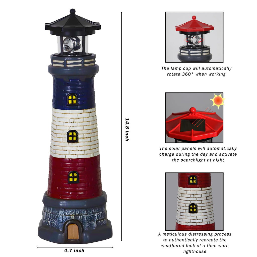 Solar Lighthouse Outdoor Garden Statue P834359