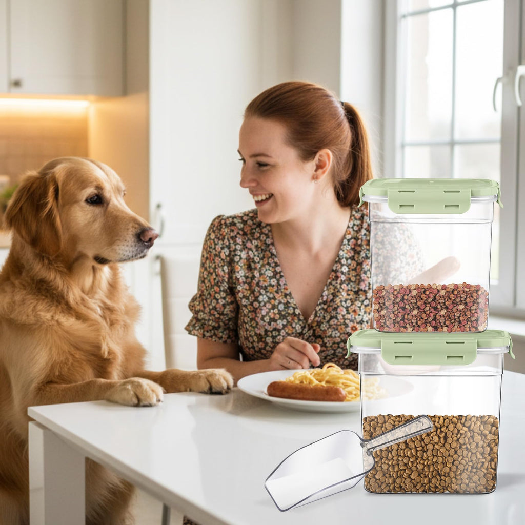 6 Pcs Dog and Cat Food Storage Containers with 2 Scoops Z951580