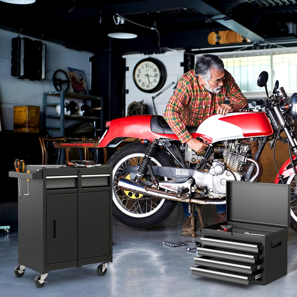 5 Drawer Rolling Metal Tool Chest with Detachable Top Toolbox C30152