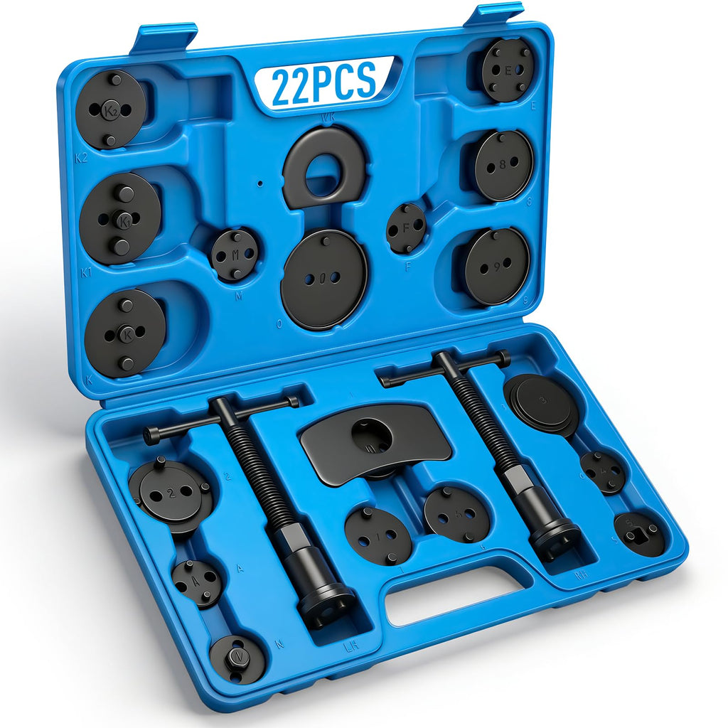22PCS Disc Brake Caliper Tool Kit with 18 Adapters T5235