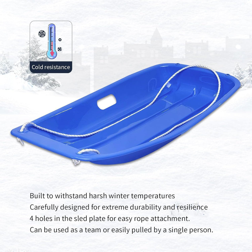 35 inch Plastic Snow Sled with Leash and 2 Handles J9022