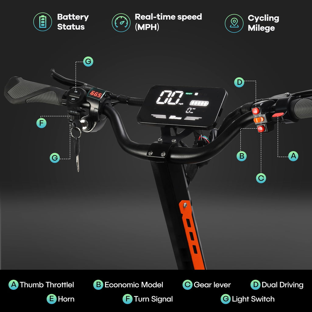 Electric Scooter Dual Motor 5600W 50 MPH 60V 30Ah 11" Tubeless Foldable T6484