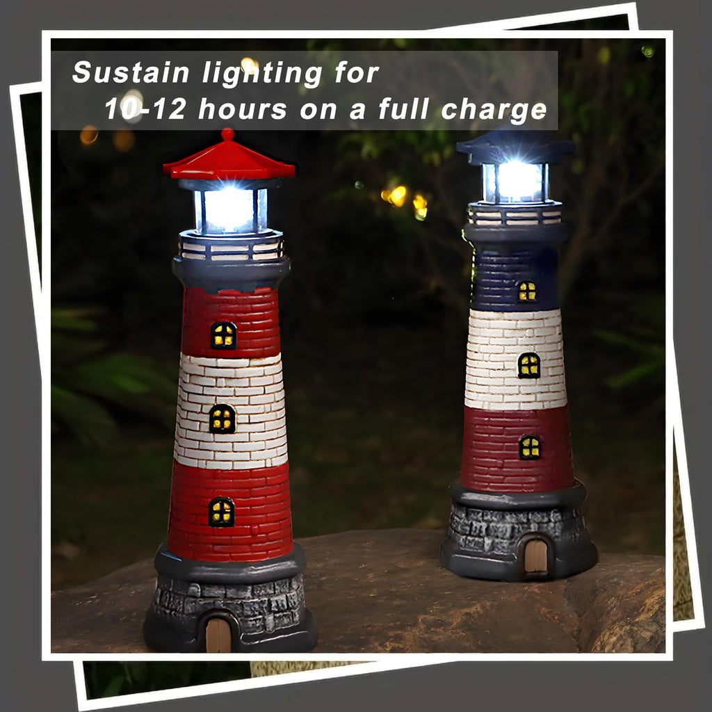 Solar Lighthouse Outdoor Garden Statue P834359