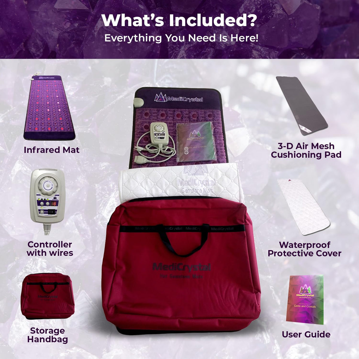 Far Infrared Amethyst Heating Pad Mini 32" L x 20"W Z508797