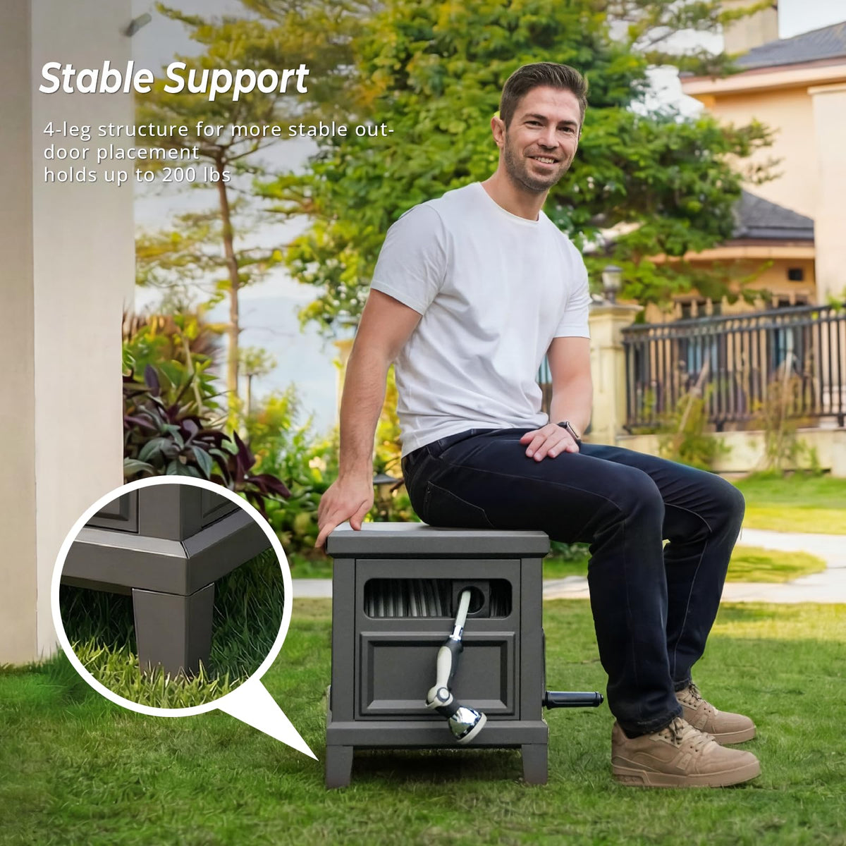 Heavy Duty Steel Garden Hose Reel Deck Box M662
