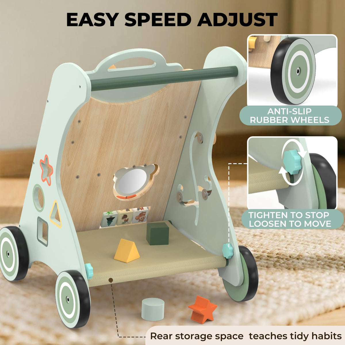 Wooden Sit-to-Stand Baby Walker W58327