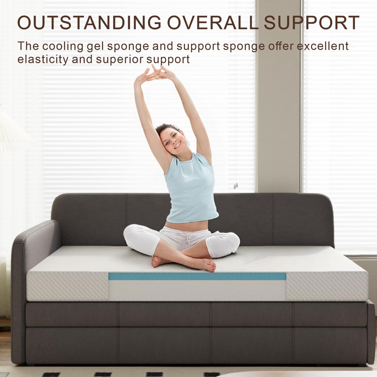 5 Inch Medium Firm Cooling Gel Memory Foam Twin Mattress C4760