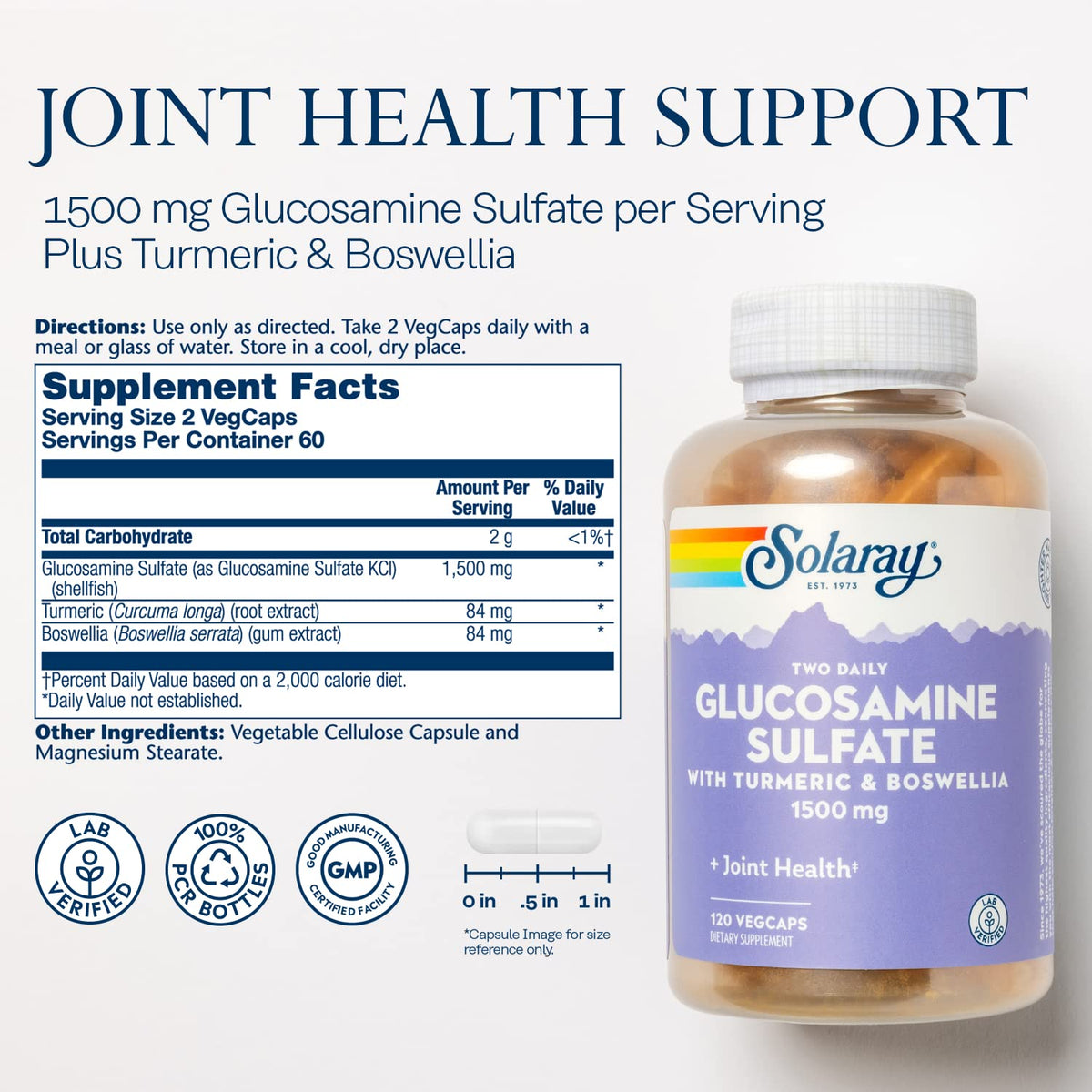 Glucosamine Sulfate 1500 mg 120 VegCaps W409