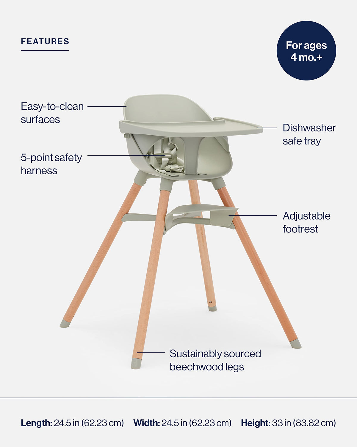 3-in-1 Convertible High Chair V514767