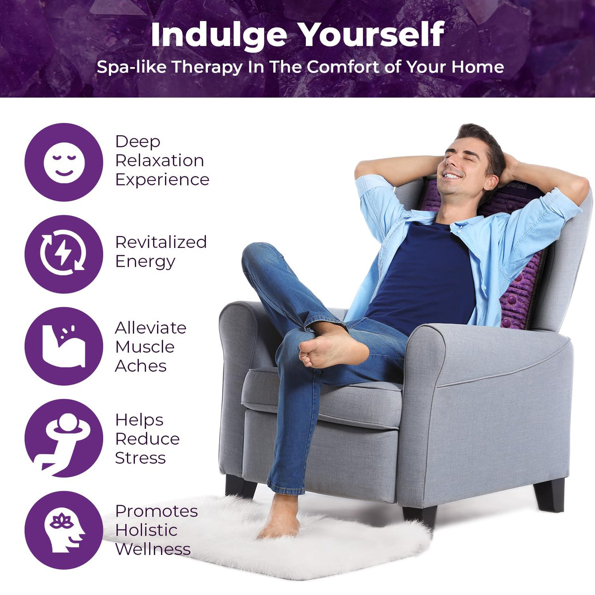 Far Infrared Amethyst Heating Pad Mini 32" L x 20"W Z508797