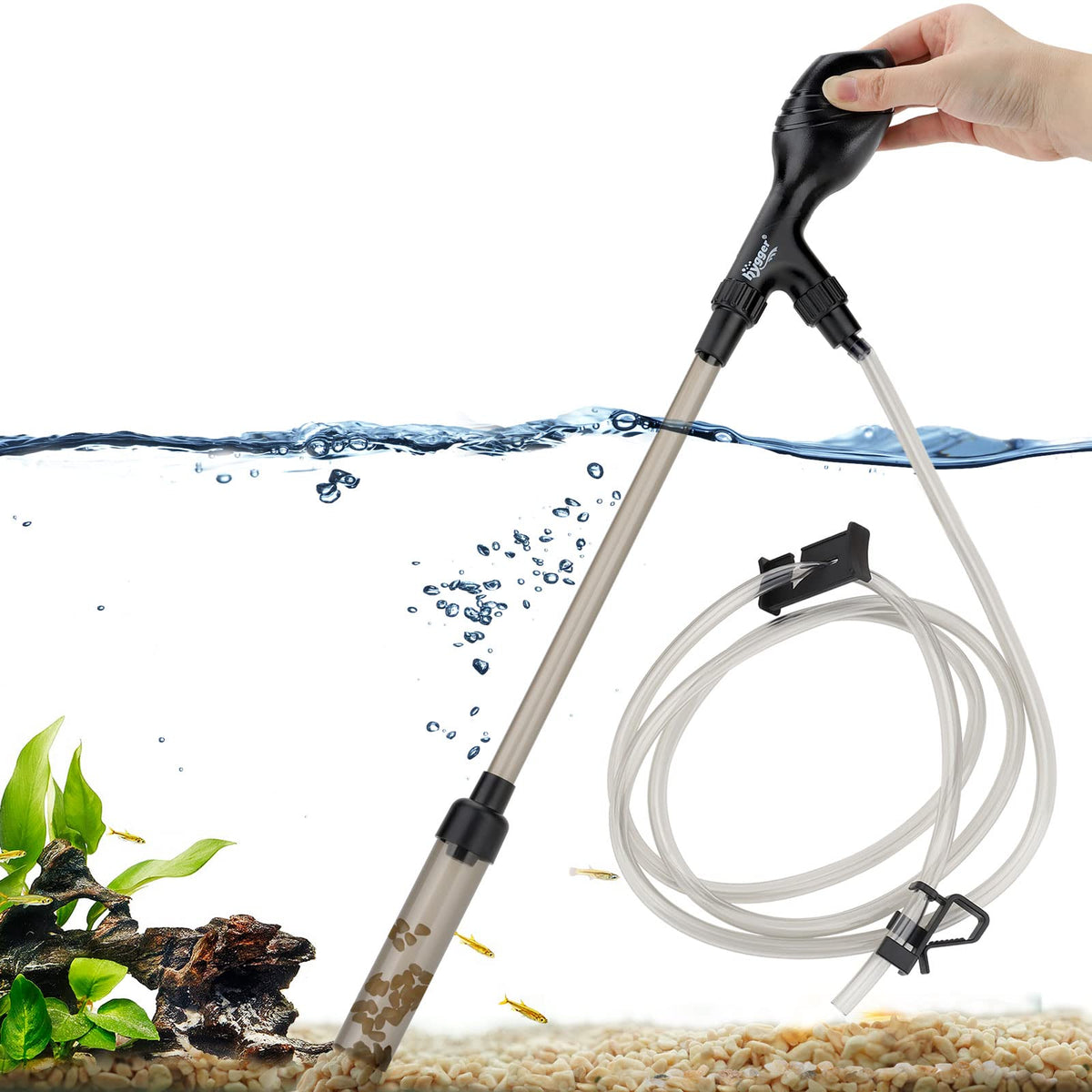 Small Manual Aquarium Gravel Cleaner with Suction Ball Z8349