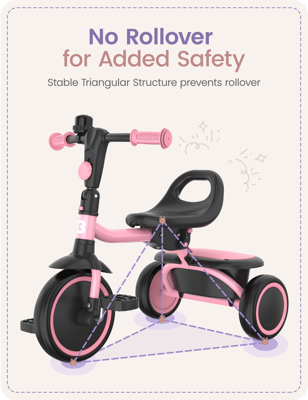 Pink Toddler Tricycle with Bell S30972