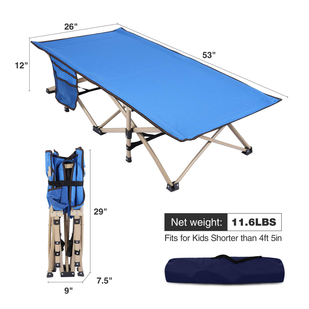 Kids Cot with Carry Bag P201360