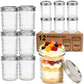 12 Pack Glass Mason Jars with Lids 16 oz & 8 oz Q850