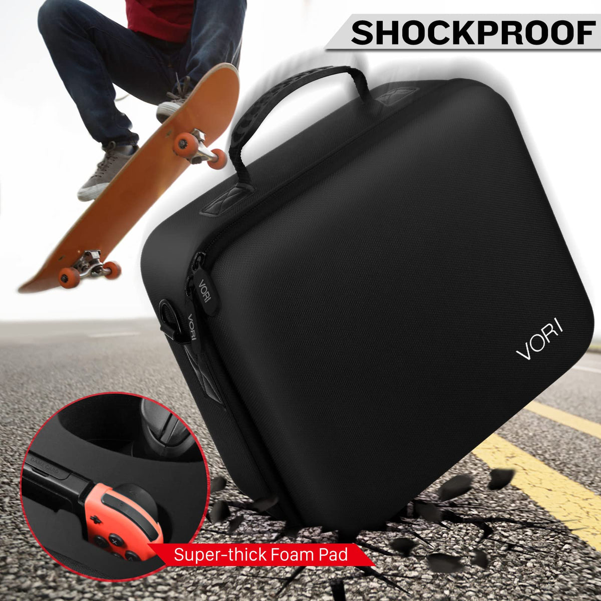 Black Carrying Case with Handle and Shoulder Strap O75540