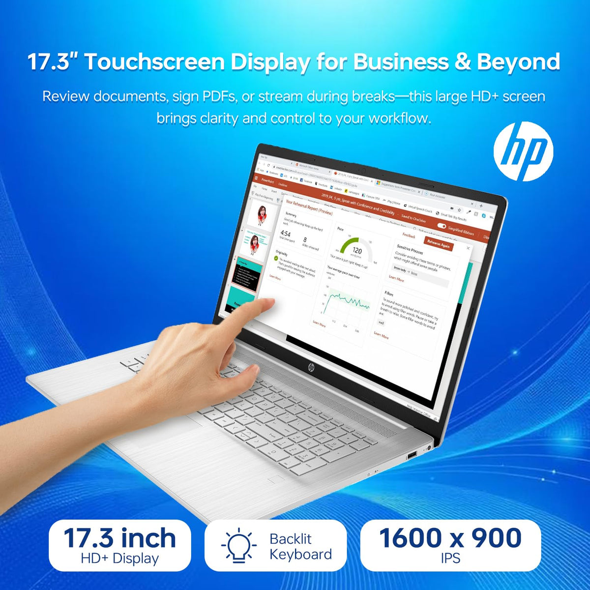 17.3" HD+ Touchscreen Laptop, Intel Core i5, 32GB RAM, 1TB SSD, Silver Y1424