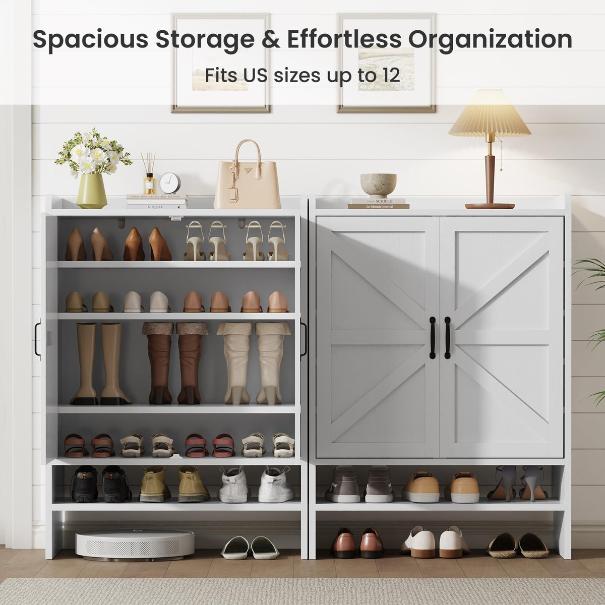 White 5-Tier Shoe Storage Cabinet Z382