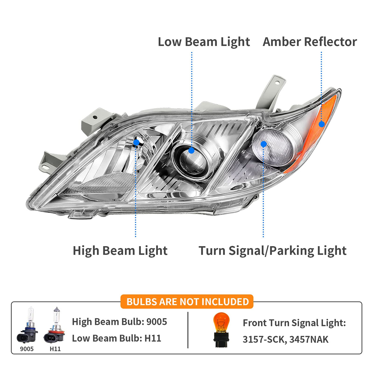 Headlight Assembly Chrome T1798
