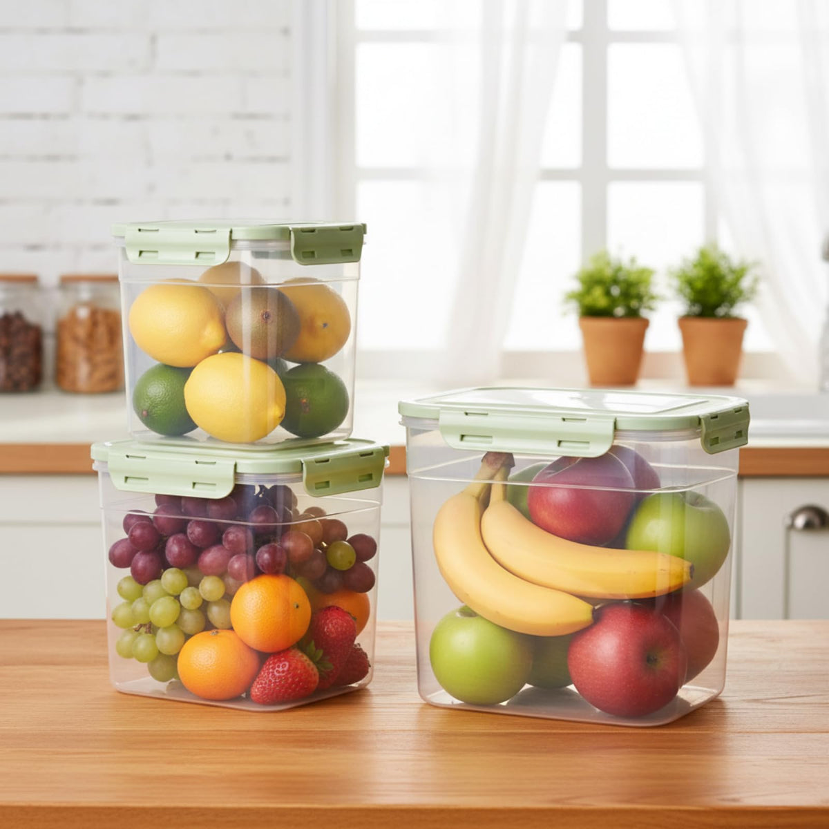 6 Pcs Dog and Cat Food Storage Containers with 2 Scoops Z951580