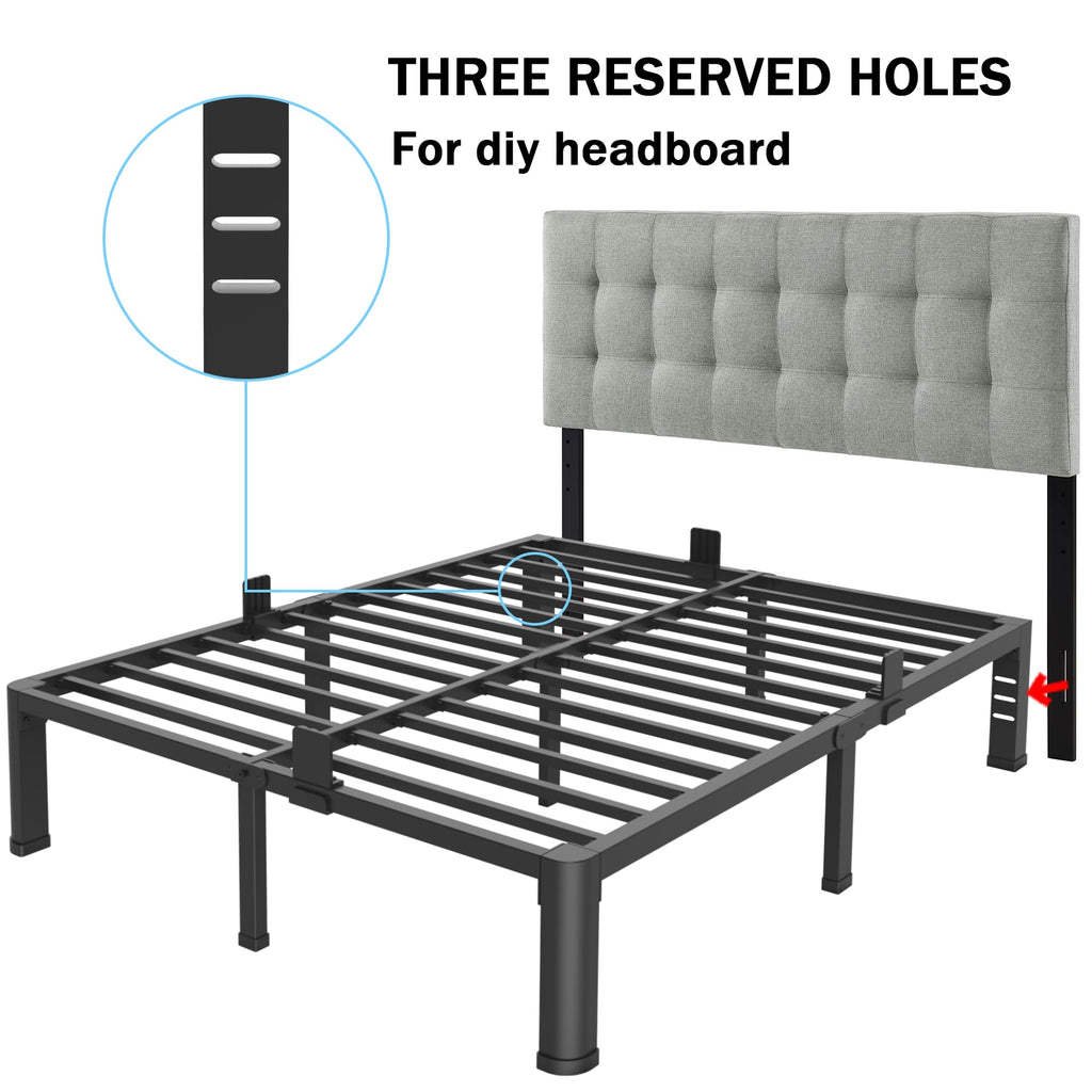 10 Inch Queen Metal Bed Frame with Headboard Z654