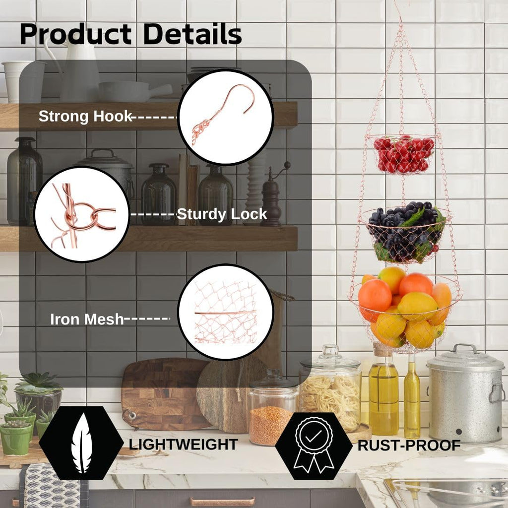 3 Tier Metal Hanging Basket I800