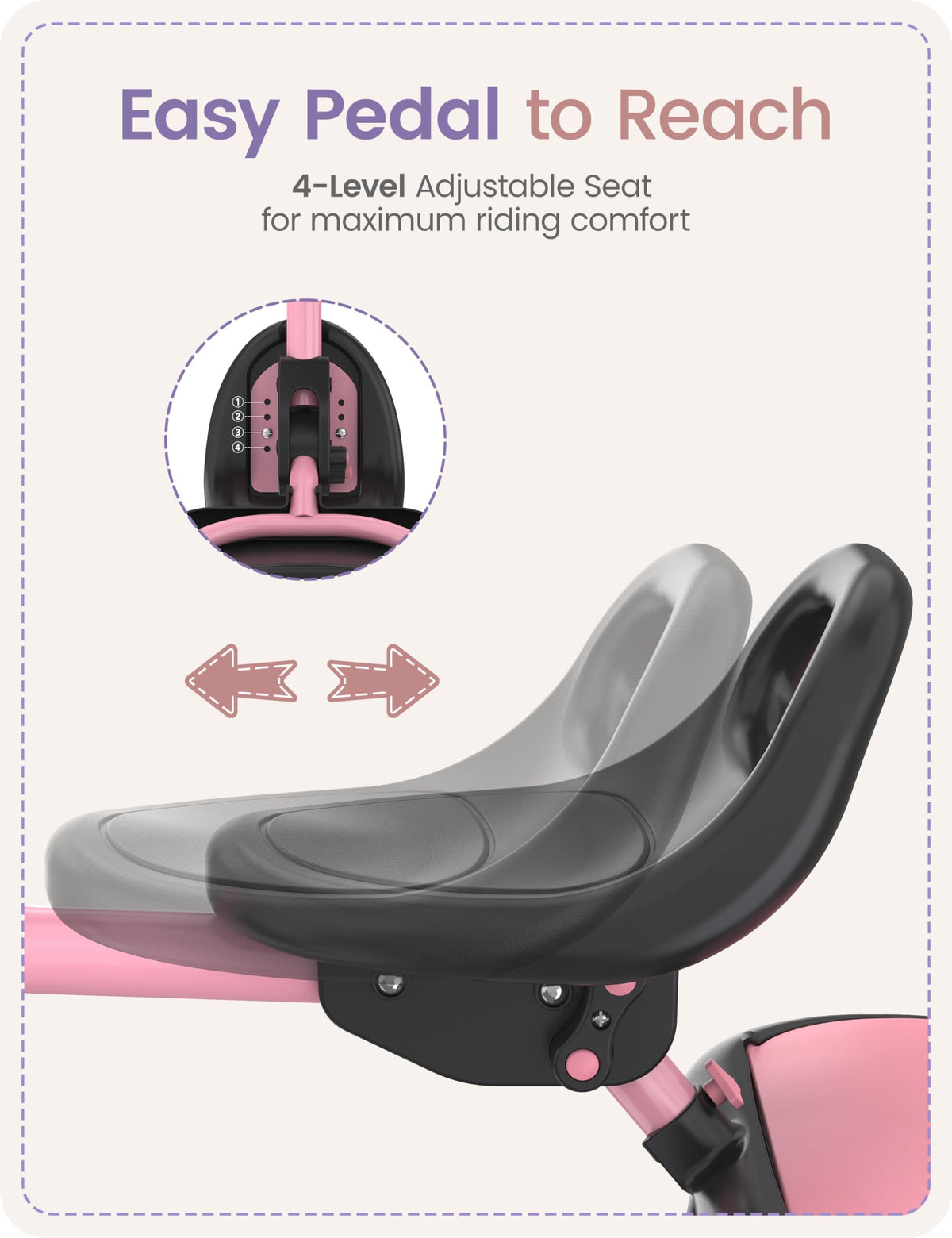 Pink Toddler Tricycle with Bell S30972
