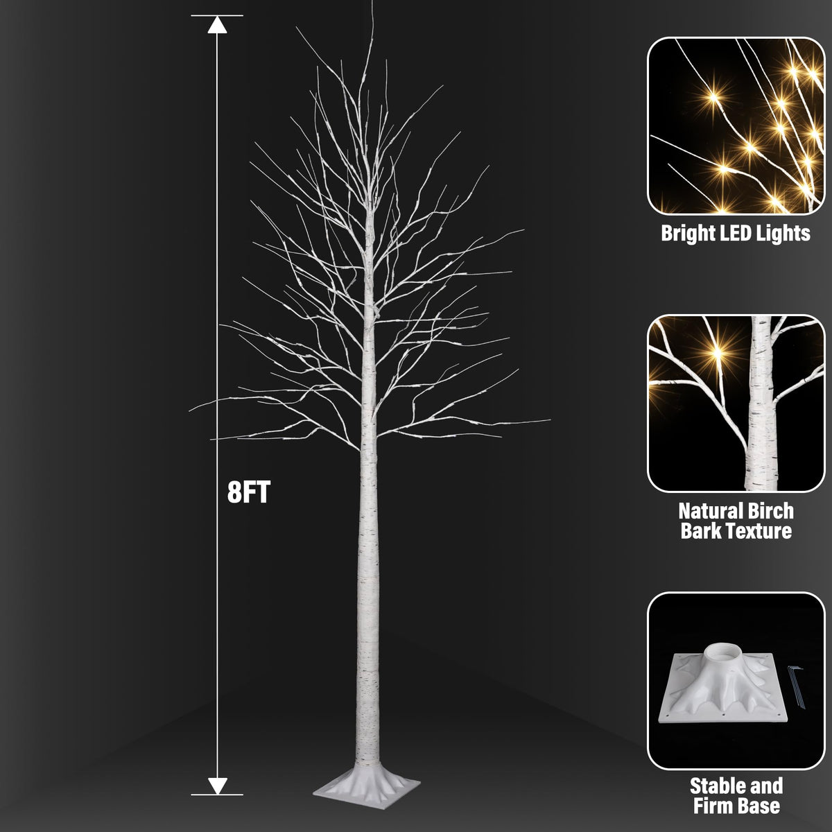 8FT 132LED Prelit Artificial Christmas Tree U3688