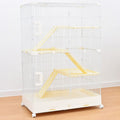 4 Tier Detachable Metal Wire Cat Cage with Double Drawer Tray Q160679