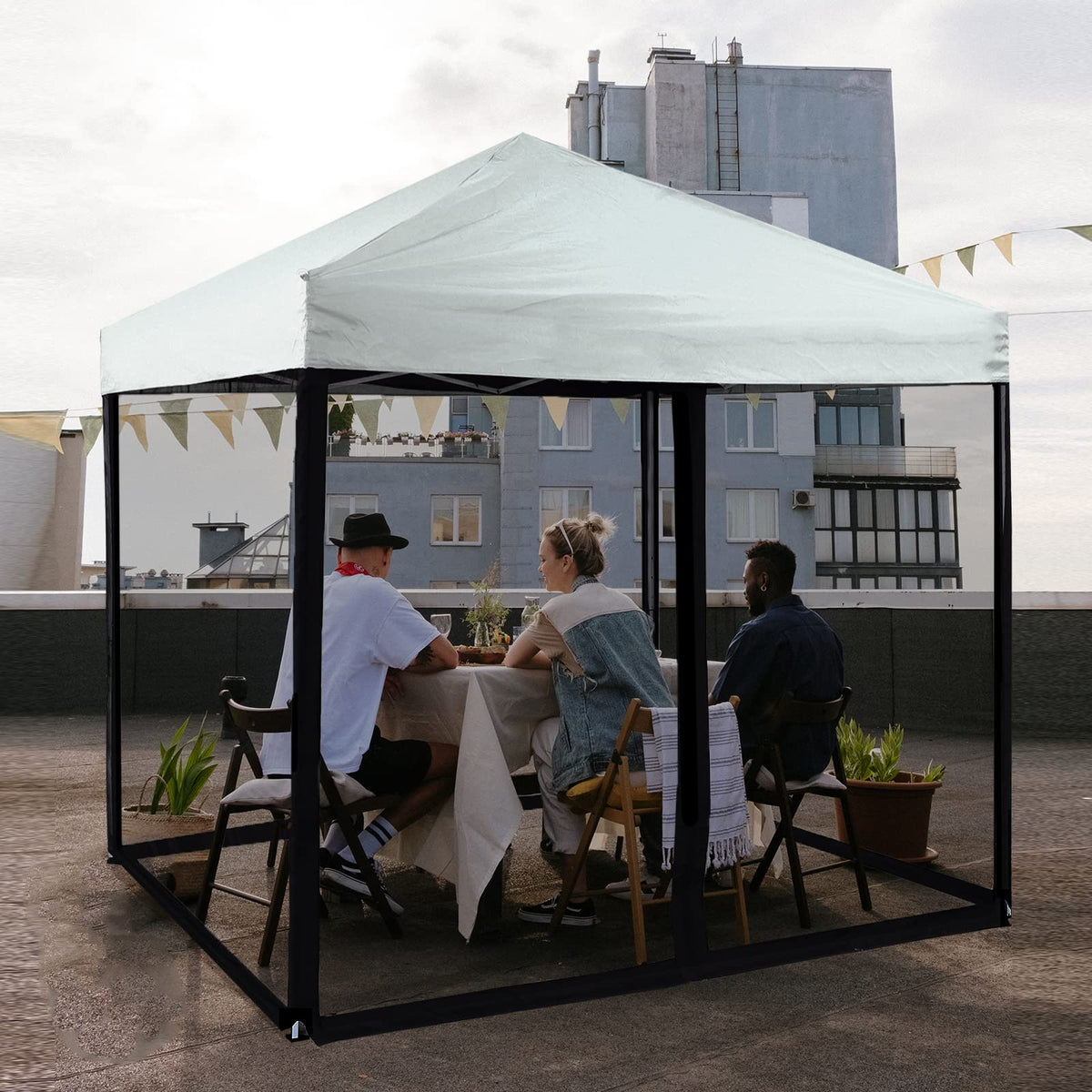 Mosquito Net with Zipper for Camping and Patio Gazebo A7552