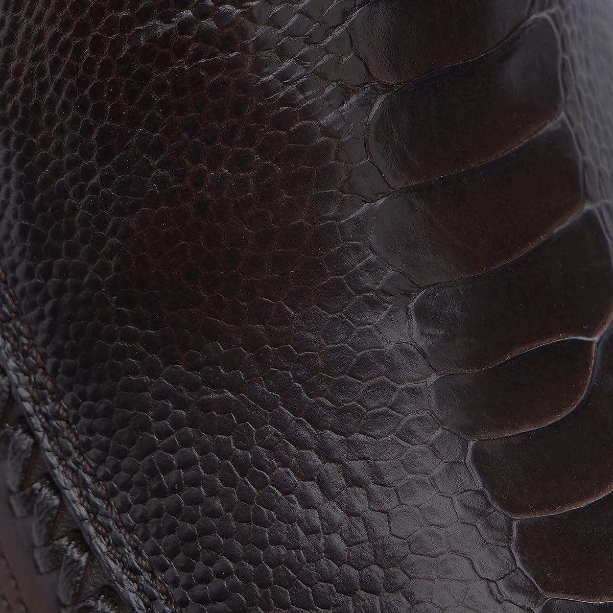 Brown Ostrich Leg Leather Cowboy Boots O771