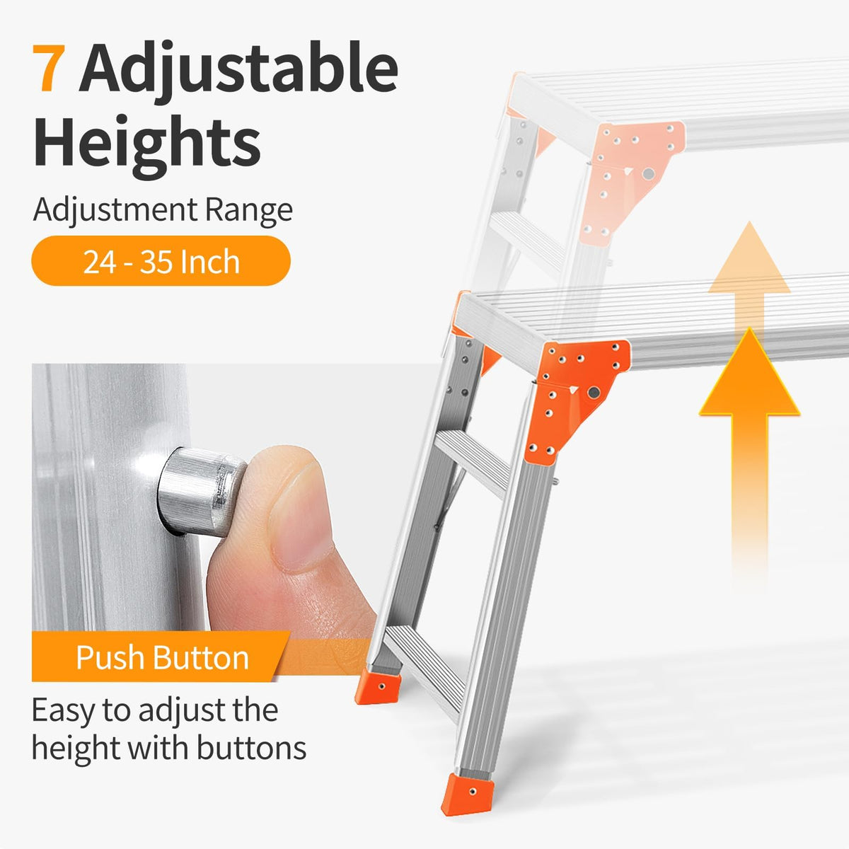 Adjustable Aluminum Folding Work Platform 330 lbs Capacity C477