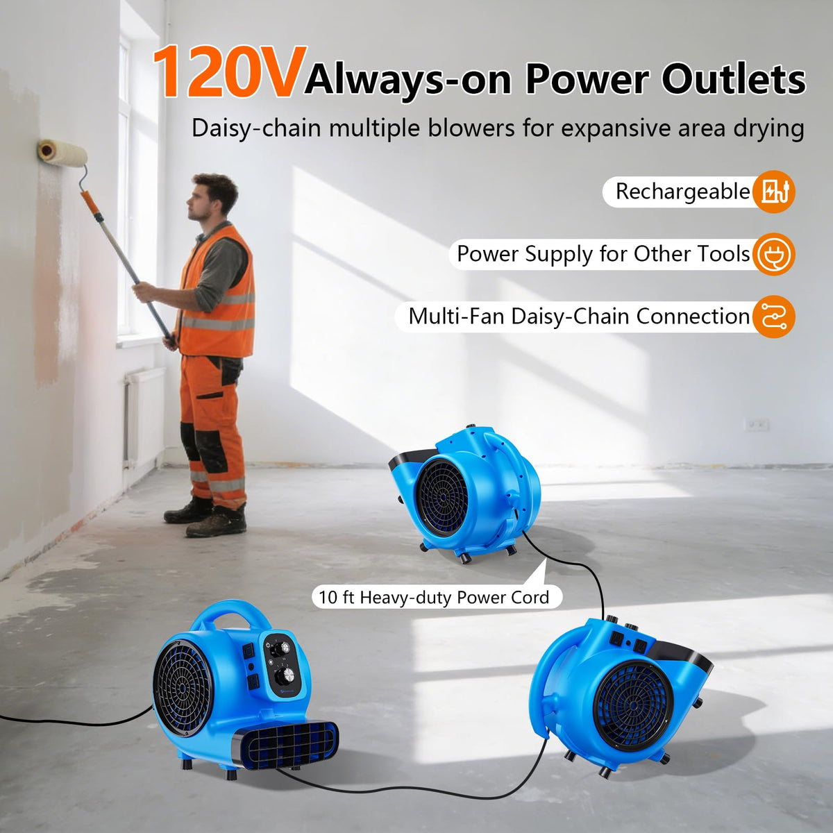 1/4 HP 1000 CFM Portable Air Mover Blower Fan P297299