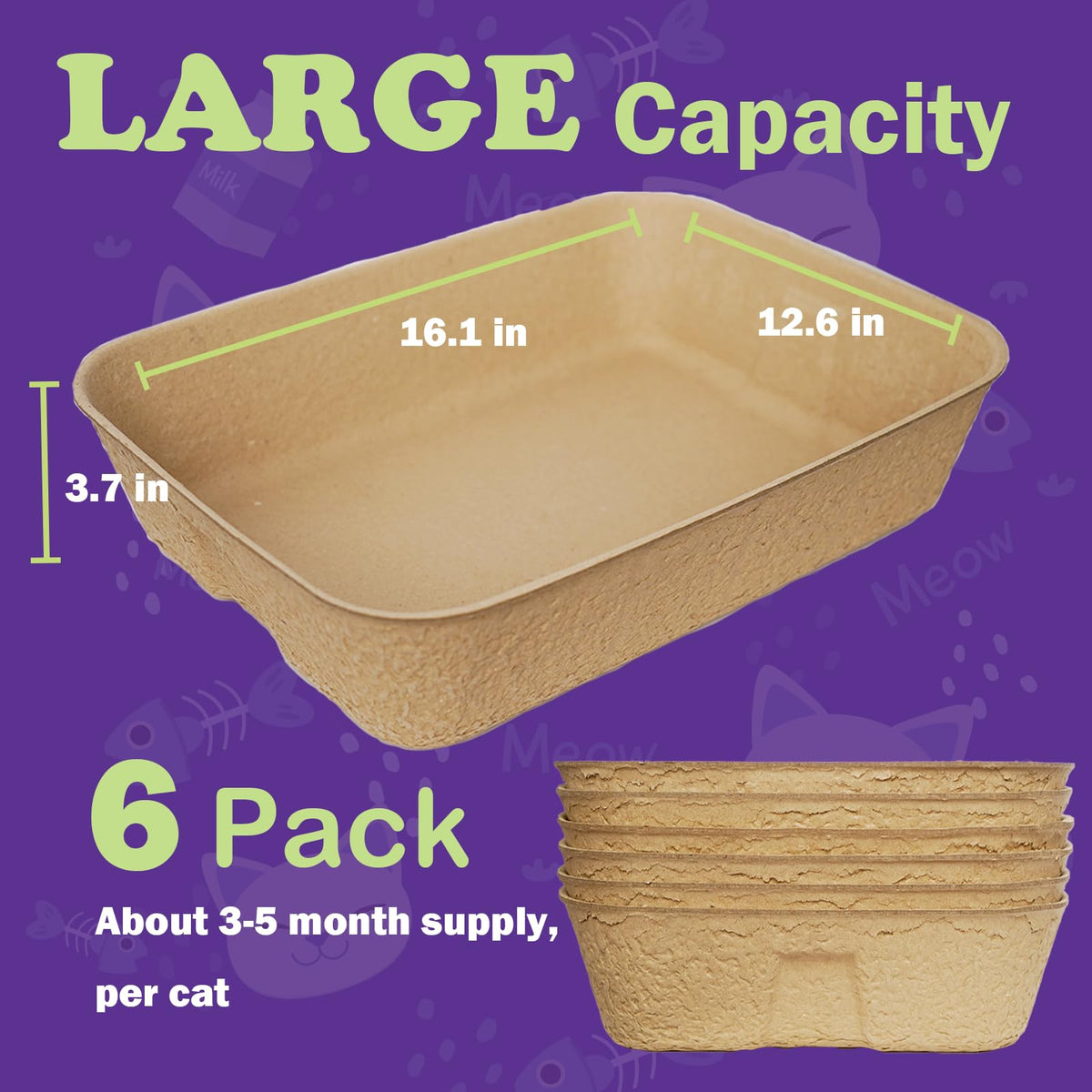 8 Pack Disposable Litter Boxes U68921