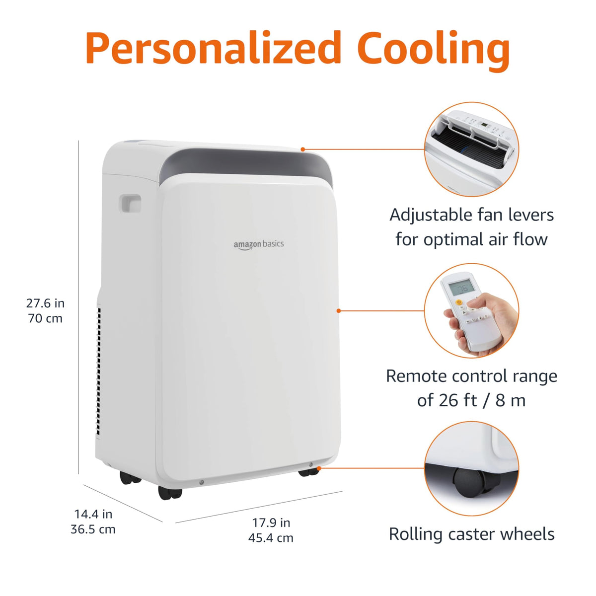 3-In-1 Portable Air Conditioner with Remote, 10000 BTU, White P285017