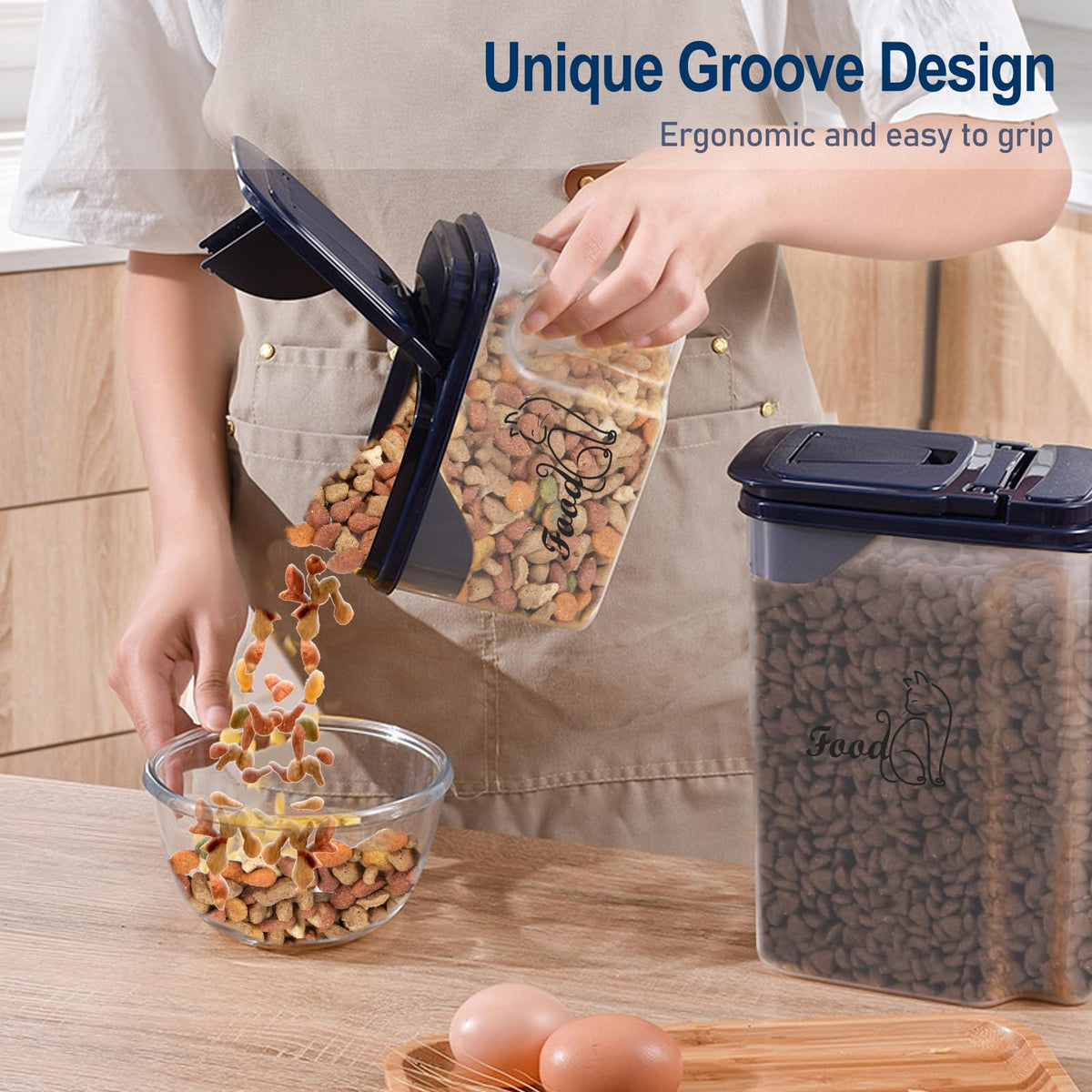 2 Pcs Airtight Pet Food Containers with Pour Spout O8694