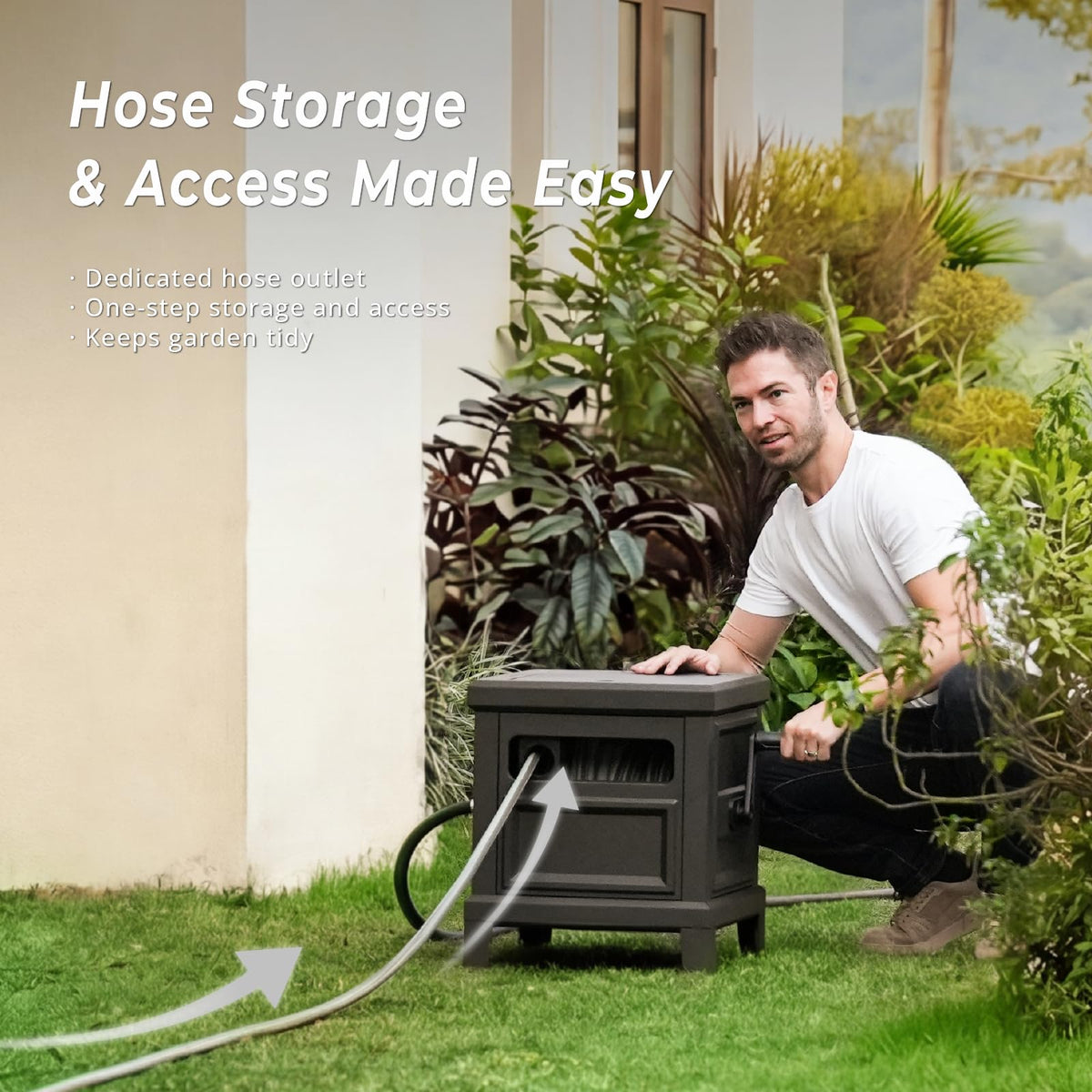 Heavy Duty Steel Garden Hose Reel Deck Box M662
