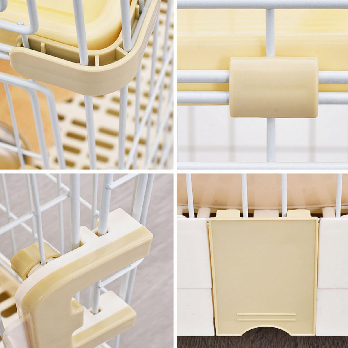 4 Tier Detachable Metal Wire Cat Cage with Double Drawer Tray Q160679