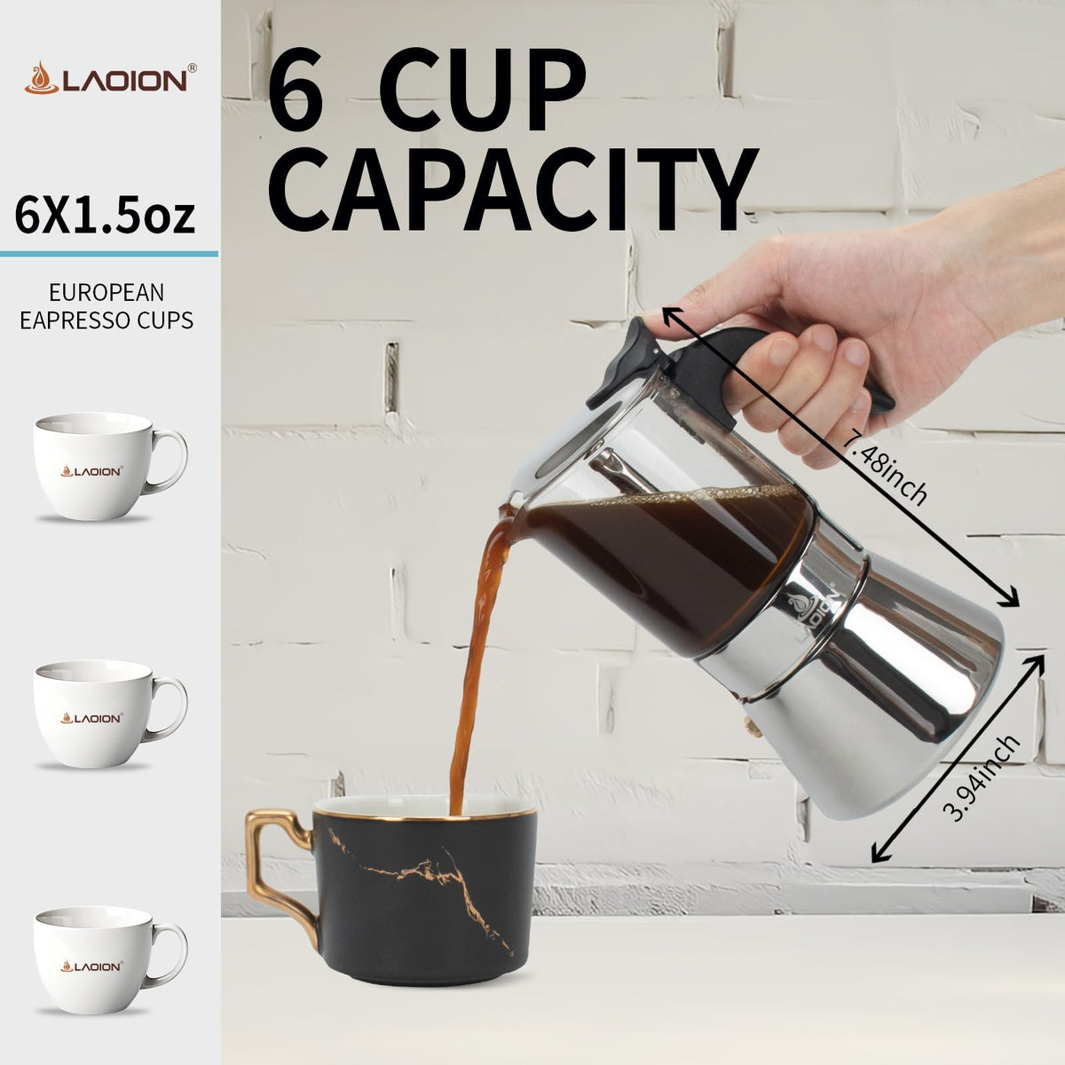 Stovetop Espresso Maker 6 Cup Moka Pot T936