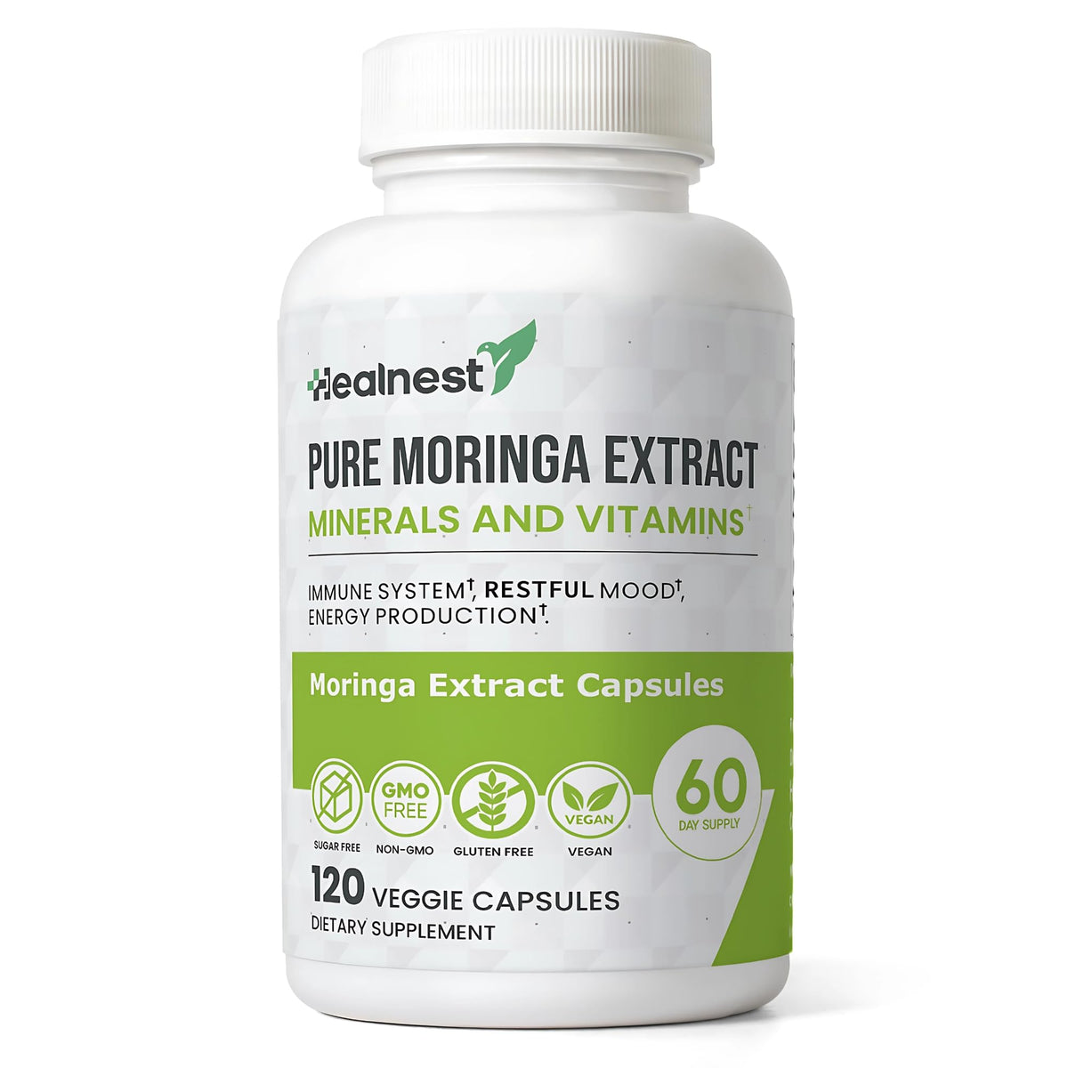 Moringa Extract Capsules 20:1 120 Capsules Vegan E154