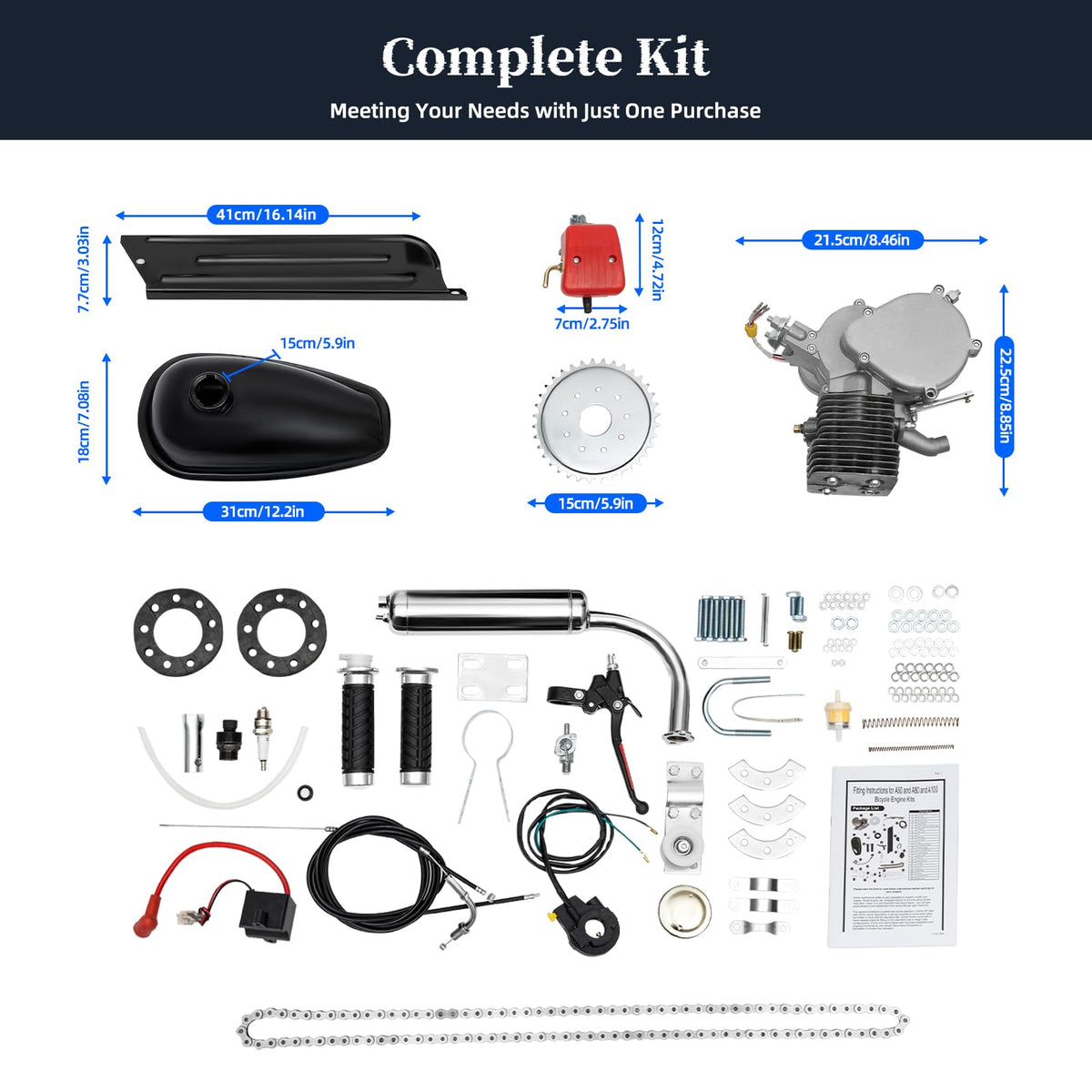 100cc 2 Stroke Bicycle Engine Motor Kit D766257