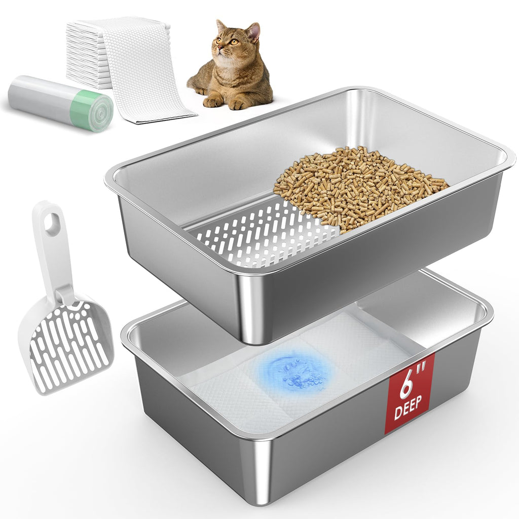 L Stainless Steel Sifting Litter Box V441395