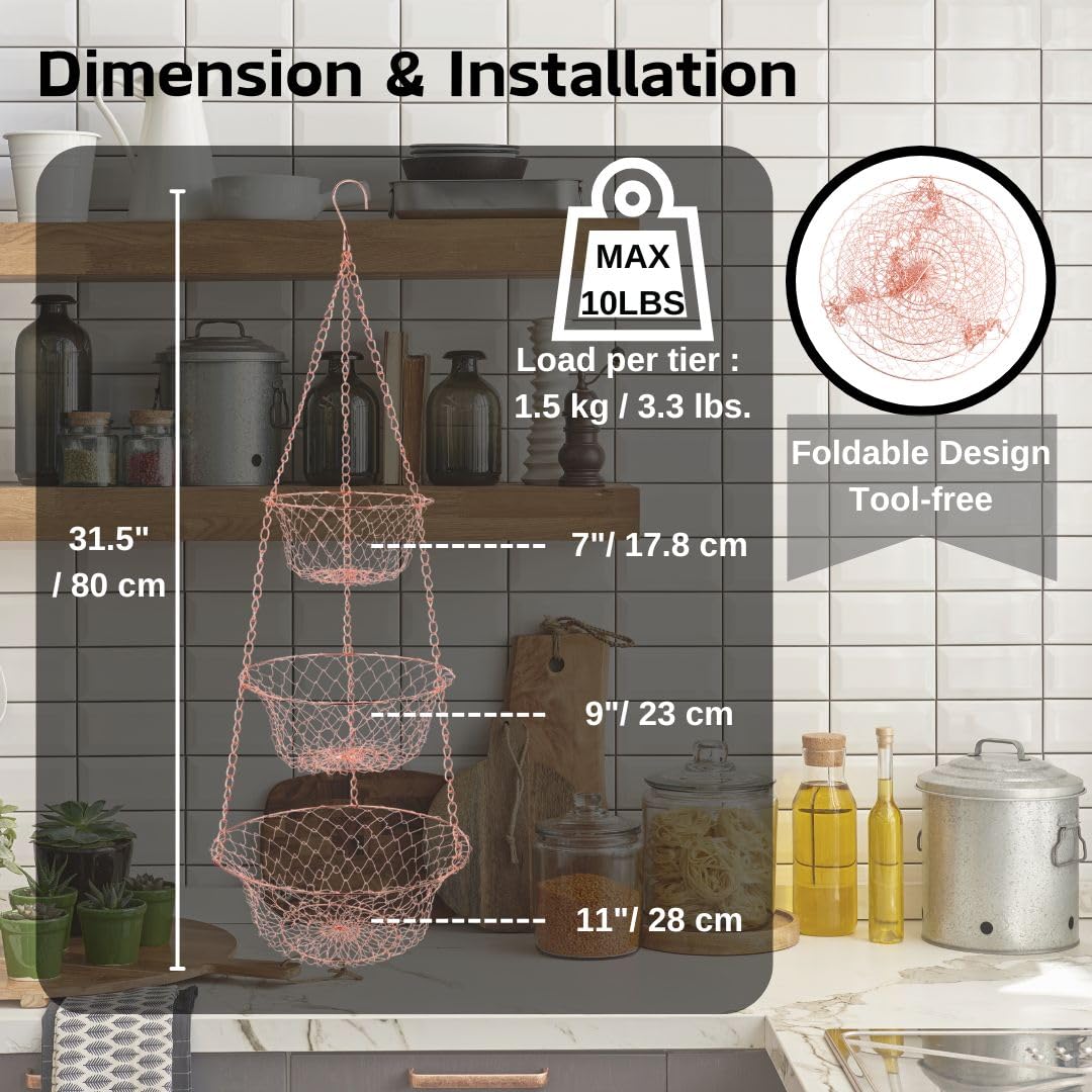 3 Tier Metal Hanging Basket I800